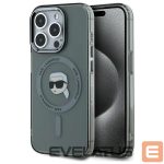 Kitas telefono priedas Karl Lagerfeld  Karl Lagerfeld KLHMP15XHLSKIK iPhone 15 Pro Max 6.7" black/black hardcase IML Metal Karl Head MagSafe 