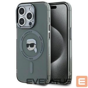 Kitas telefono priedas Karl Lagerfeld  Karl Lagerfeld KLHMP15XHLSKIK iPhone 15 Pro Max 6.7" black/black hardcase IML Metal Karl Head MagSafe 