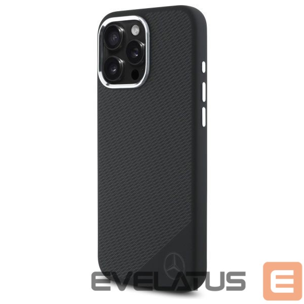 Kitas telefono priedas Mercedes-Benz Mercedes MEHMP16L23SUGDK iPhone 16 Pro 6.3" black/black hardcase Silicone Tonal Logo Wood Pattern MagSafe