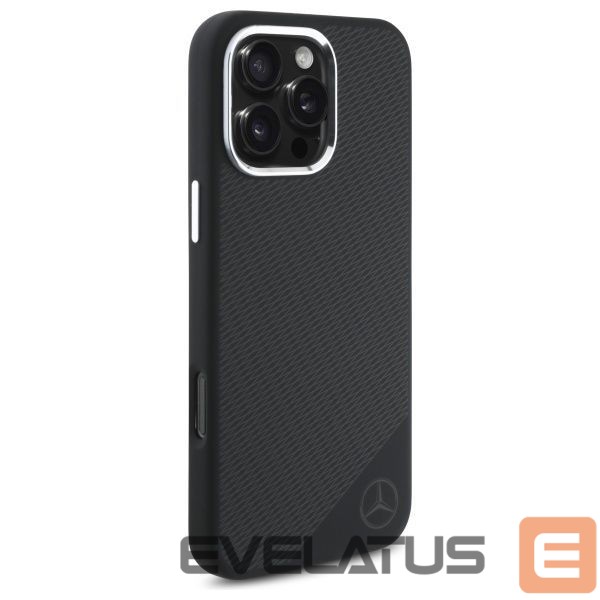 Kitas telefono priedas Mercedes-Benz Mercedes MEHMP16L23SUGDK iPhone 16 Pro 6.3" black/black hardcase Silicone Tonal Logo Wood Pattern MagSafe
