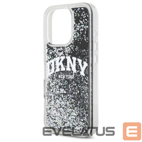 Kitas telefono priedas DKNY DKNY DKHCP16XLBNAEK iPhone 16 Pro Max 6.9" black/black hardcase Liquid Glitter Arch Logo
