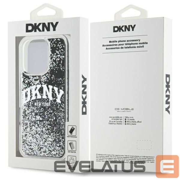 Kitas telefono priedas DKNY DKNY DKHCP16XLBNAEK iPhone 16 Pro Max 6.9" black/black hardcase Liquid Glitter Arch Logo