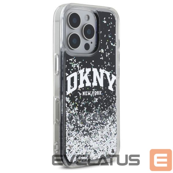 Kitas telefono priedas DKNY DKNY DKHCP16XLBNAEK iPhone 16 Pro Max 6.9" black/black hardcase Liquid Glitter Arch Logo