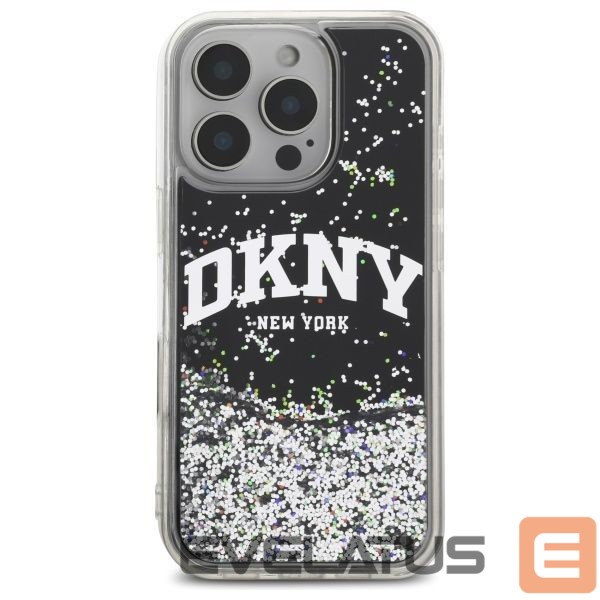 Kitas telefono priedas DKNY DKNY DKHCP16XLBNAEK iPhone 16 Pro Max 6.9" black/black hardcase Liquid Glitter Arch Logo