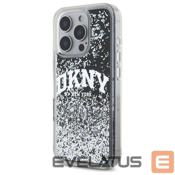 Kitas telefono priedas DKNY DKNY DKHCP16XLBNAEK iPhone 16 Pro Max 6.9" black/black hardcase Liquid Glitter Arch Logo