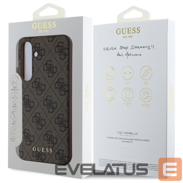 Kitas telefono priedas Guess Guess GUHCS24FEG4GFBR S24 FE S721 brown/brown hardcase 4G Metal Gold Logo