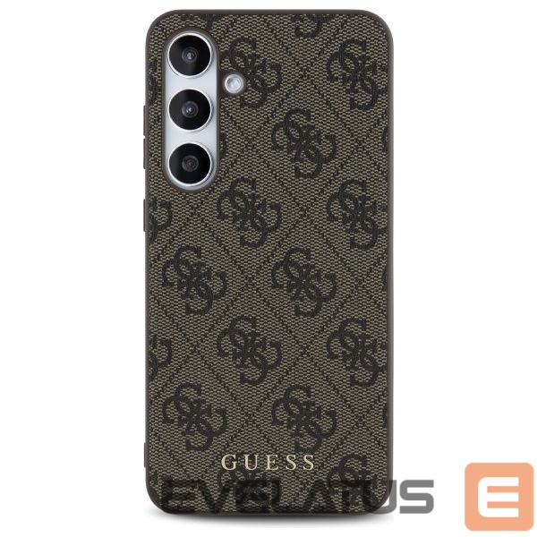 Kitas telefono priedas Guess Guess GUHCS24FEG4GFBR S24 FE S721 brown/brown hardcase 4G Metal Gold Logo