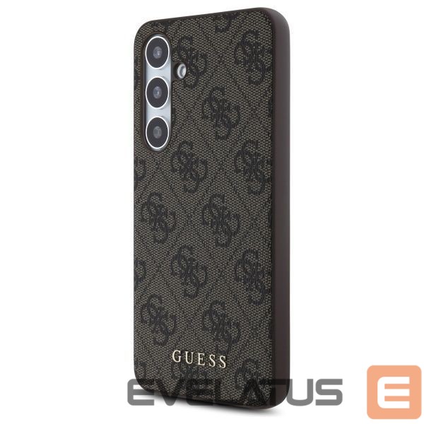Kitas telefono priedas Guess Guess GUHCS24FEG4GFBR S24 FE S721 brown/brown hardcase 4G Metal Gold Logo