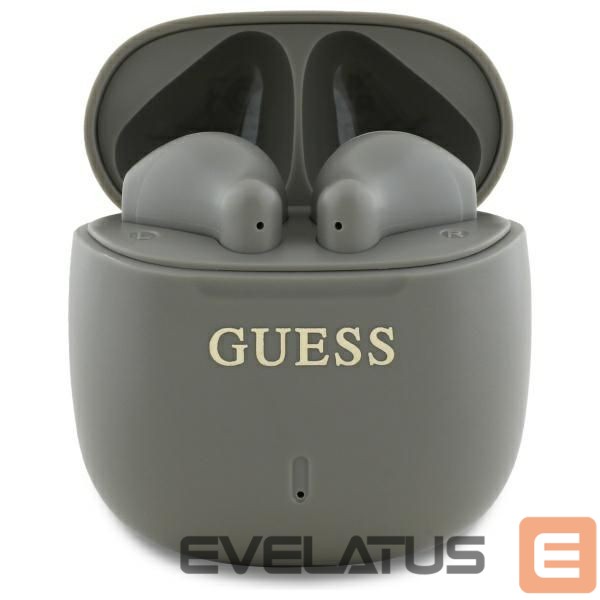 Kitas telefono priedas Guess Guess Bluetooth headphones GUTWSJ14ESGE TWS + docking station taupe Printed Classic Logo