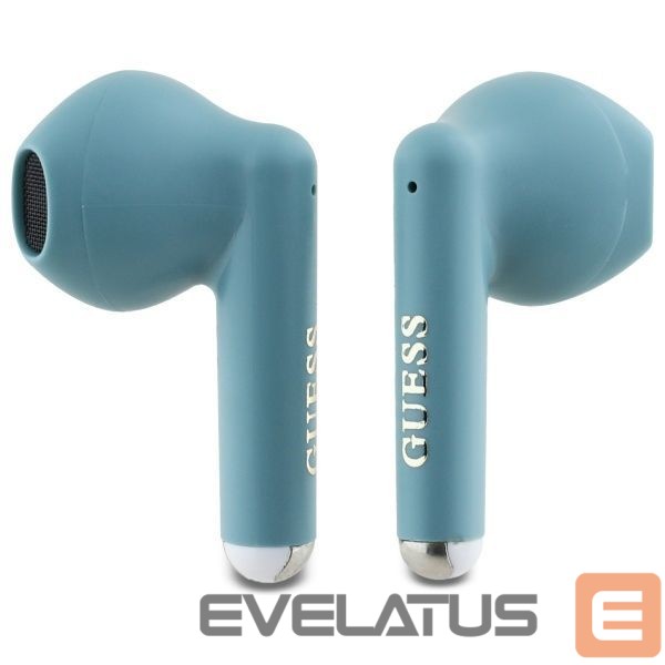 Kitas telefono priedas Guess Guess Bluetooth headphones GUTWSJ14ESGQ TWS + docking station turquoise/turquoise Printed Classic Logo