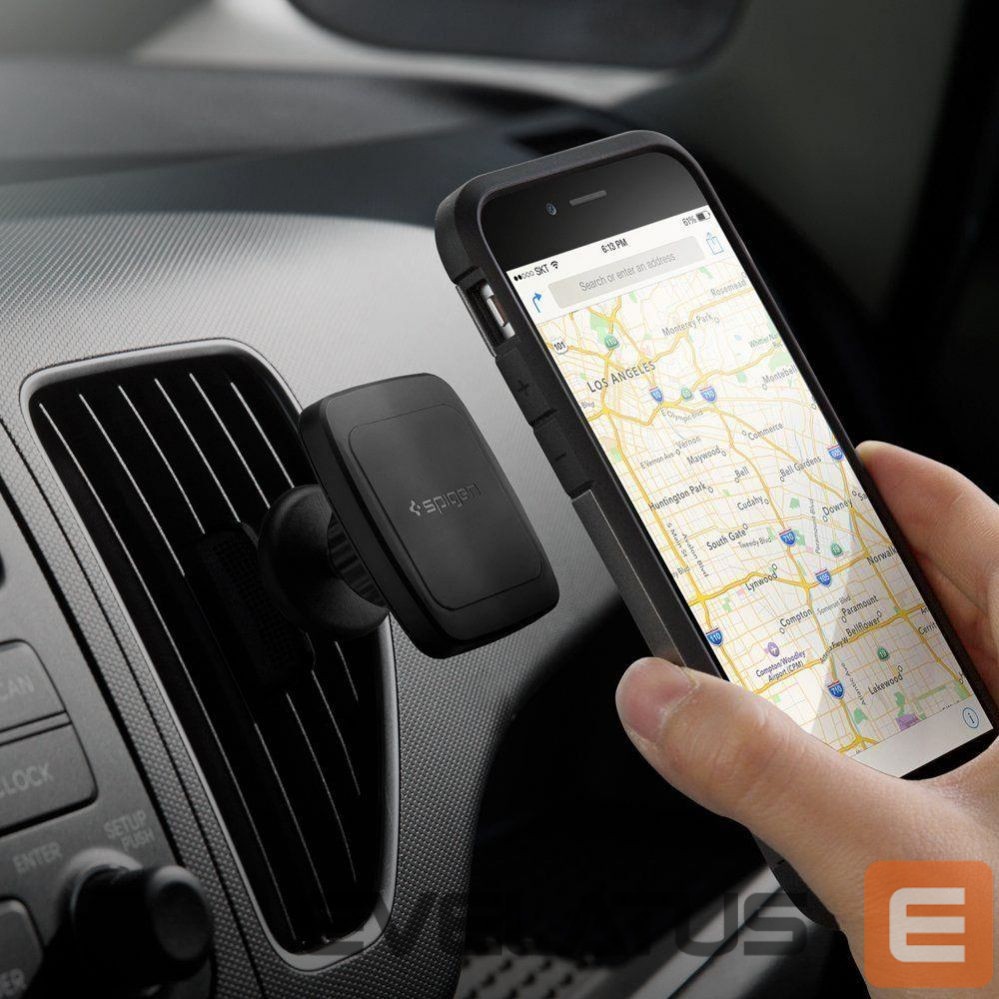 Automatinis laikiklis Spigen Spigen H12 phone holder for car air vent magnetic - black