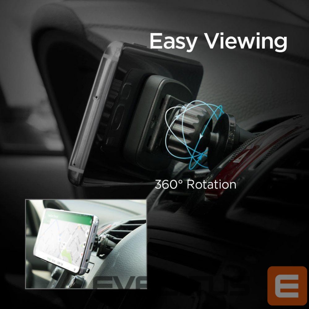 Automatinis laikiklis Spigen Spigen H12 phone holder for car air vent magnetic - black