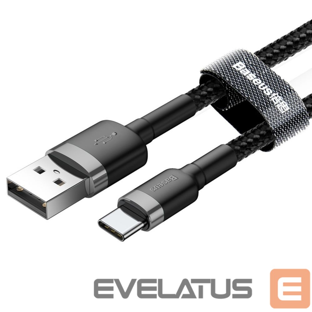 Kabelis Baseus Baseus Cafule USB-A / USB-C QC 3.0 3A cable 0.5 m - black-gray
