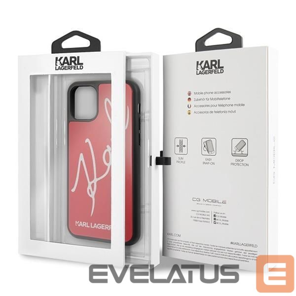 Nugarėlės dėklai Karl Lagerfeld Karl Lagerfeld KLHCN65DLKSRE iPhone 11 Pro Max czerwony/red hard case Signature Glitter