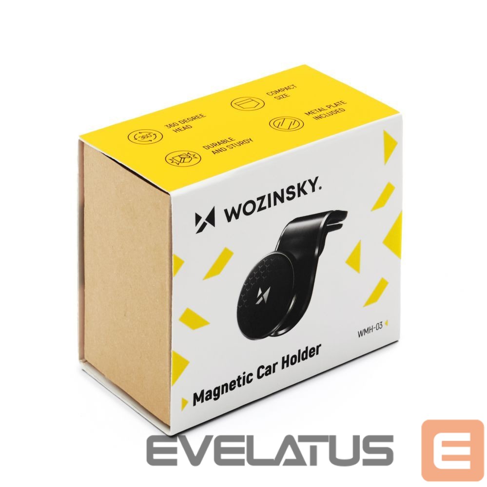 Automatinis laikiklis Wozinsky Wozinsky Magnetic Car Grille Mount 360 Black (WMH-03)