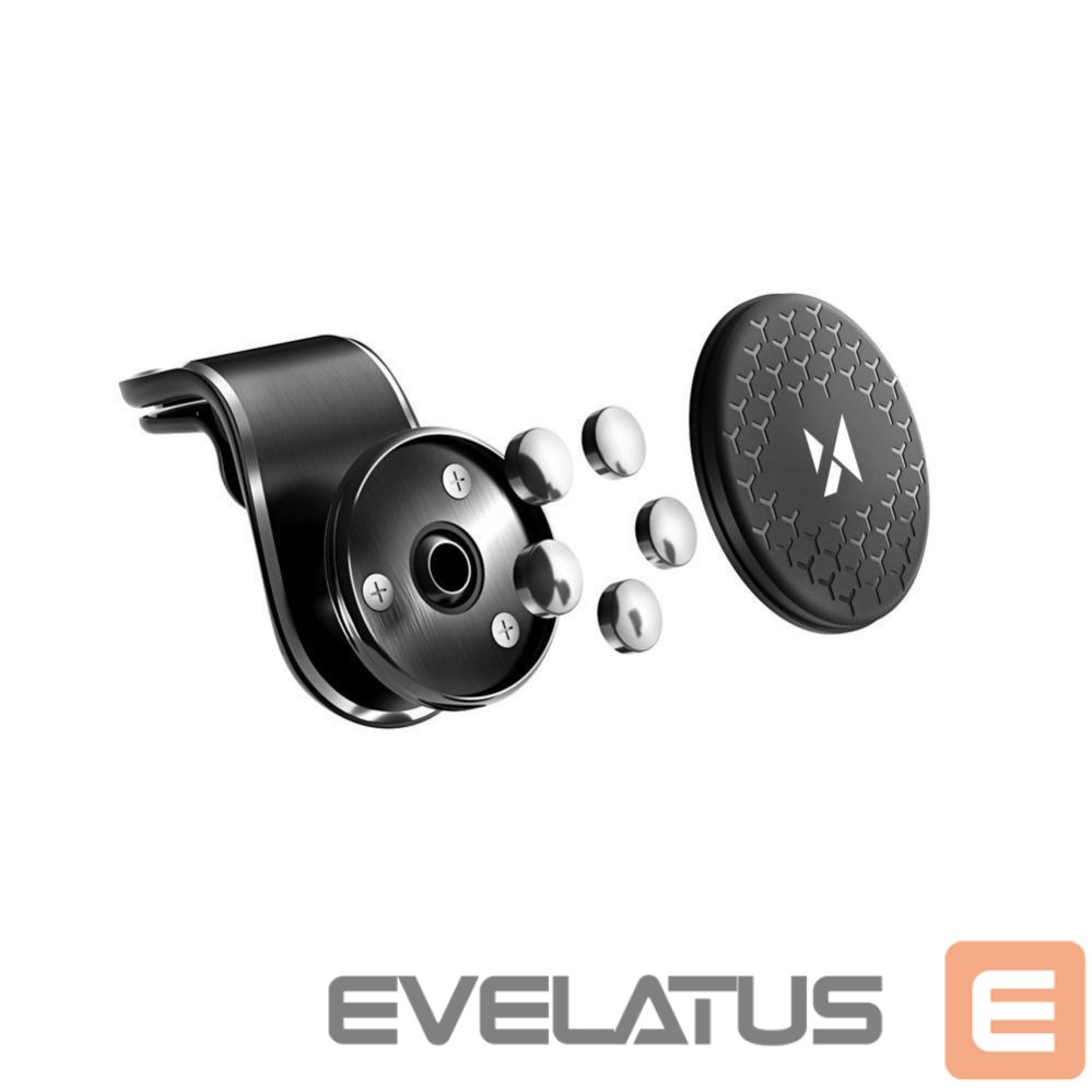 Automatinis laikiklis Wozinsky Wozinsky Magnetic Car Grille Mount 360 Black (WMH-03)