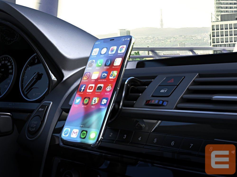 Automatinis laikiklis Wozinsky Wozinsky Magnetic Car Grille Mount 360 Black (WMH-03)