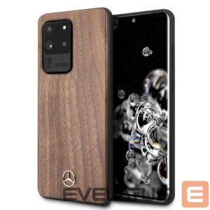 Nugarėlės dėklai Mercedes-Benz  Mercedes Wood Line Walnut Case for Samsung Galaxy S20 Ultra - Brown 