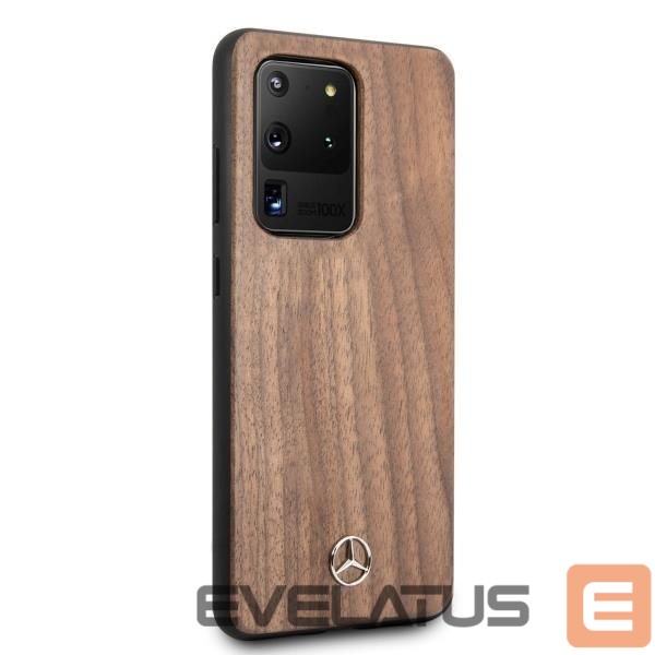 Nugarėlės dėklai Mercedes-Benz Mercedes Wood Line Walnut Case for Samsung Galaxy S20 Ultra - Brown