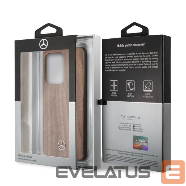 Nugarėlės dėklai Mercedes-Benz Mercedes Wood Line Walnut Case for Samsung Galaxy S20 Ultra - Brown