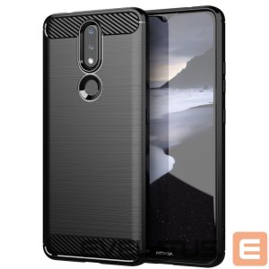 Nugarėlės dėklai Hurtel  Carbon Case Flexible Cover TPU Case for Nokia 2.4 black 