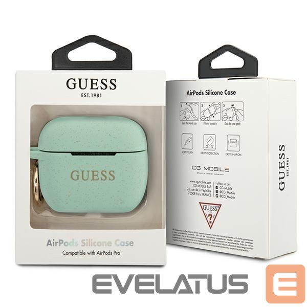 Nugarėlės dėklai Guess Guess GUACAPSILGLGN AirPods Pro cover green/green Silicone Glitter