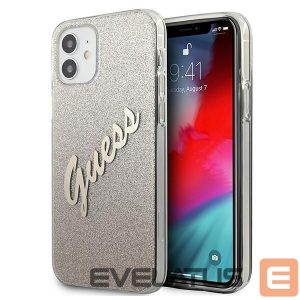 Nugarėlės dėklai Guess  Guess GUHCP12SPCUGLSGO iPhone 12 mini 5.4" gold/gold hardcase Glitter Gradient Script