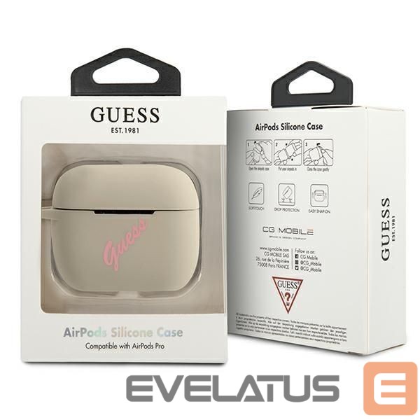 Nugarėlės dėklai Guess Guess GUACAPLSVSGP AirPods Pro cover gray pink/grey pink Silicone Vintage