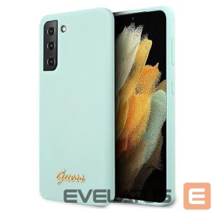 Nugarėlės dėklai Guess  Guess GUHCS21MLSLMGLB S21+ G996 blue/blue hardcase Silicone Script Metal Logo 