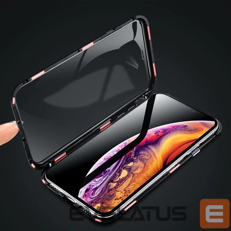 Nugarėlės dėklai Wozinsky Wozinsky Full Magnetic Case Full Body Front and Back Cover with built-in glass for Vivo X60 black-transparent