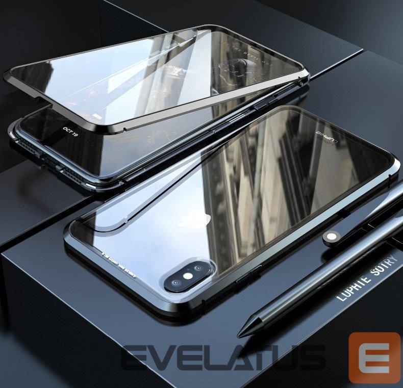 Nugarėlės dėklai Wozinsky Wozinsky Full Magnetic Case Full Body Front and Back Cover with built-in glass for Vivo X60 black-transparent