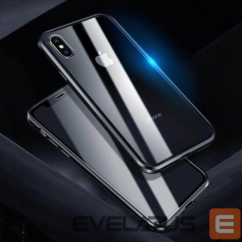 Nugarėlės dėklai Wozinsky Wozinsky Full Magnetic Case Full Body Front and Back Cover with built-in glass for Vivo X60 black-transparent