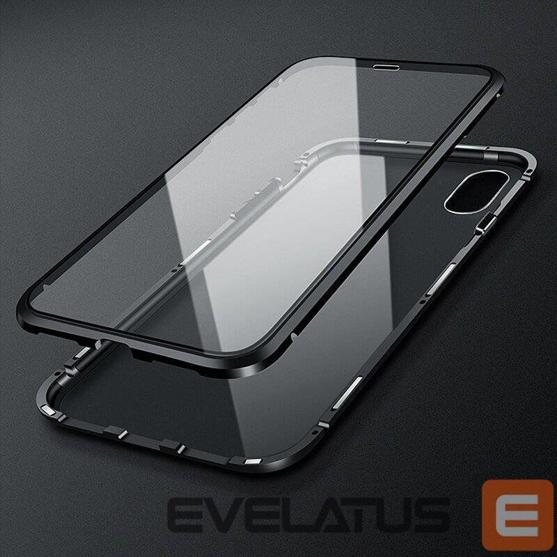 Nugarėlės dėklai Wozinsky Wozinsky Full Magnetic Case Full Body Front and Back Cover with built-in glass for Vivo X60 black-transparent