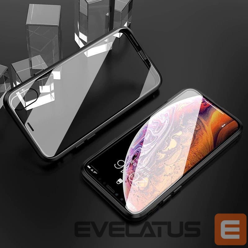 Nugarėlės dėklai Wozinsky Wozinsky Full Magnetic Case Full Body Front and Back Cover with built-in glass for Vivo X60 black-transparent