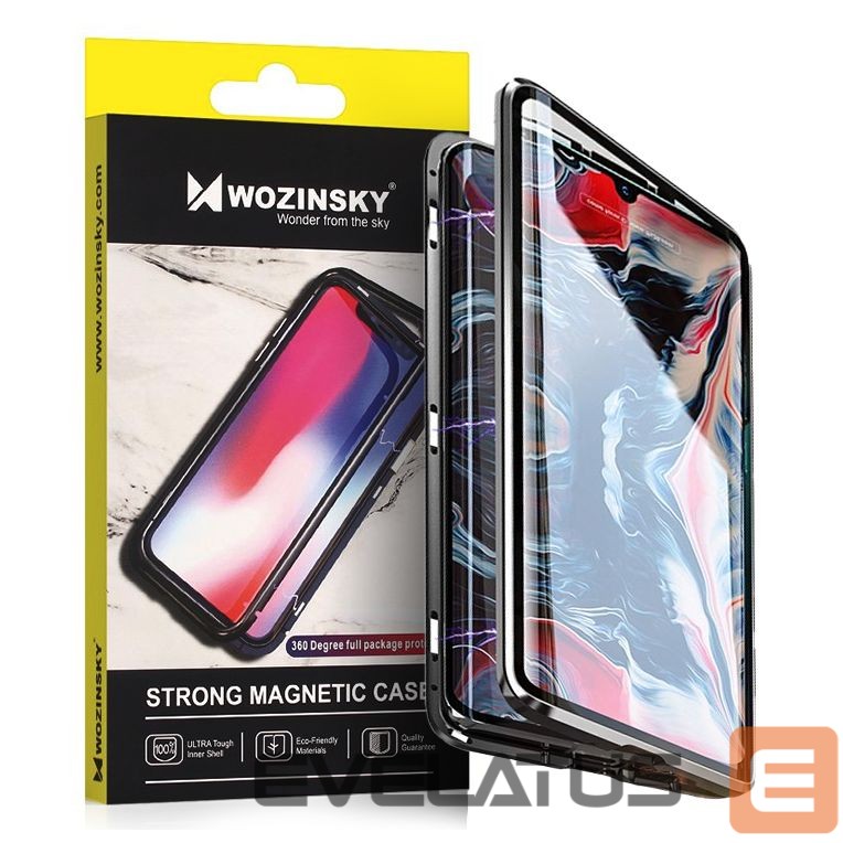 Nugarėlės dėklai Wozinsky Wozinsky Full Magnetic Case Full Body Front and Back Cover with built-in glass for Samsung Galaxy A72 4G black-transparent