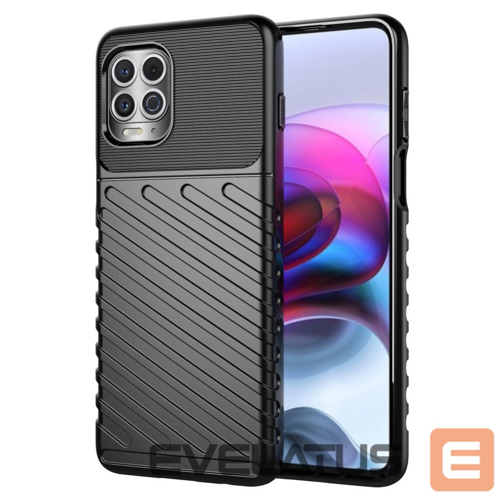 Nugarėlės dėklai Hurtel Thunder Case Flexible Tough Rugged Cover TPU Case for Motorola Moto G100 / Edge S black