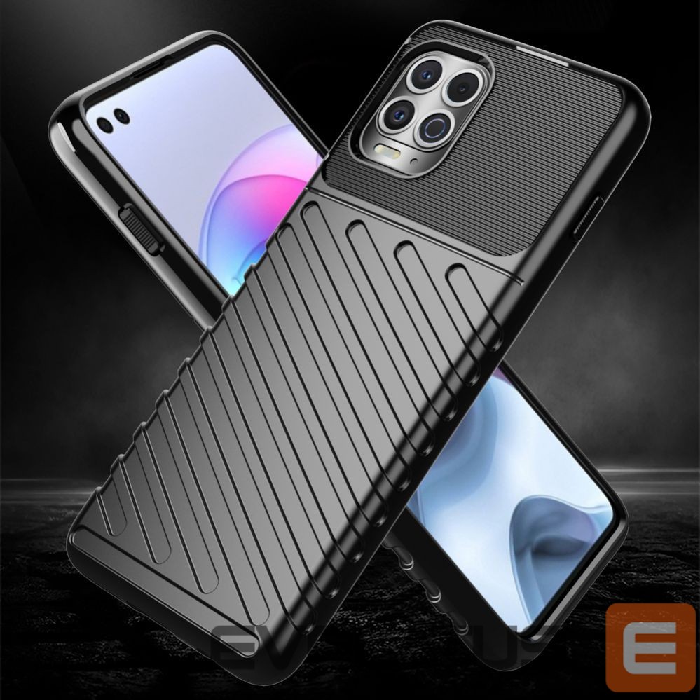 Nugarėlės dėklai Hurtel Thunder Case Flexible Tough Rugged Cover TPU Case for Motorola Moto G100 / Edge S black
