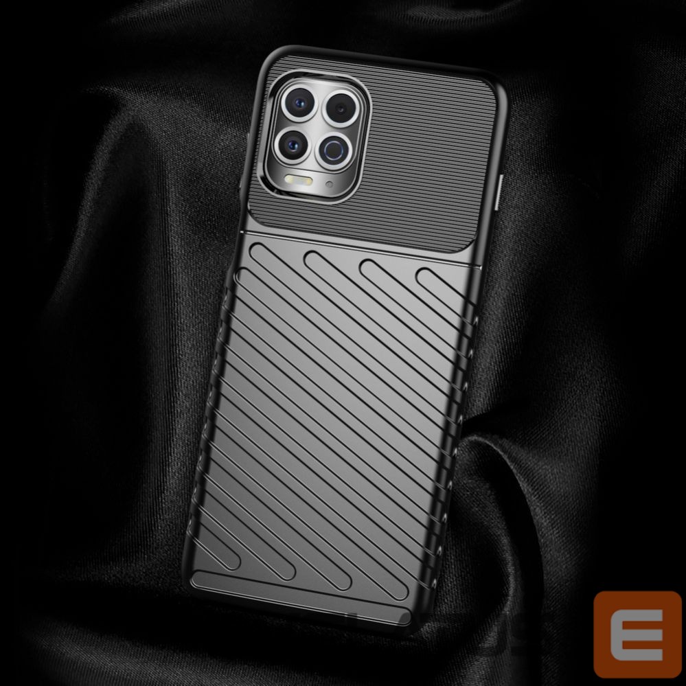 Nugarėlės dėklai Hurtel Thunder Case Flexible Tough Rugged Cover TPU Case for Motorola Moto G100 / Edge S black