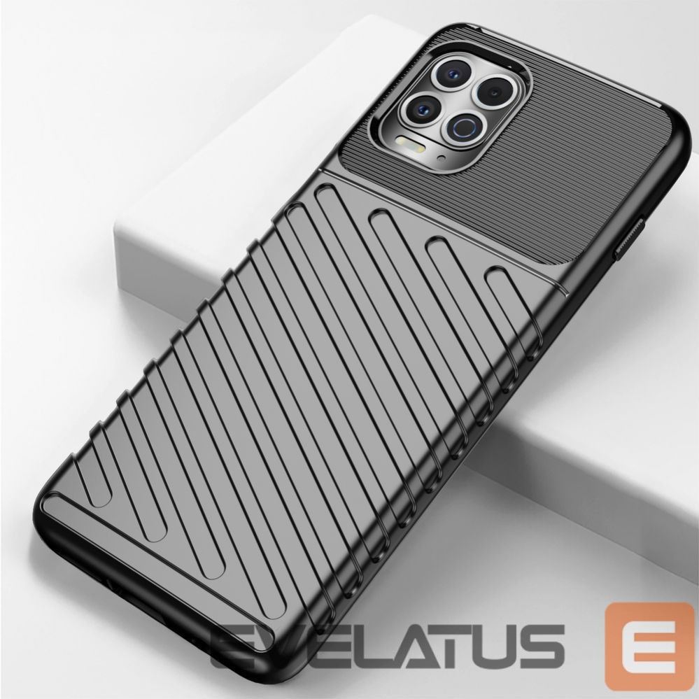 Nugarėlės dėklai Hurtel Thunder Case Flexible Tough Rugged Cover TPU Case for Motorola Moto G100 / Edge S black