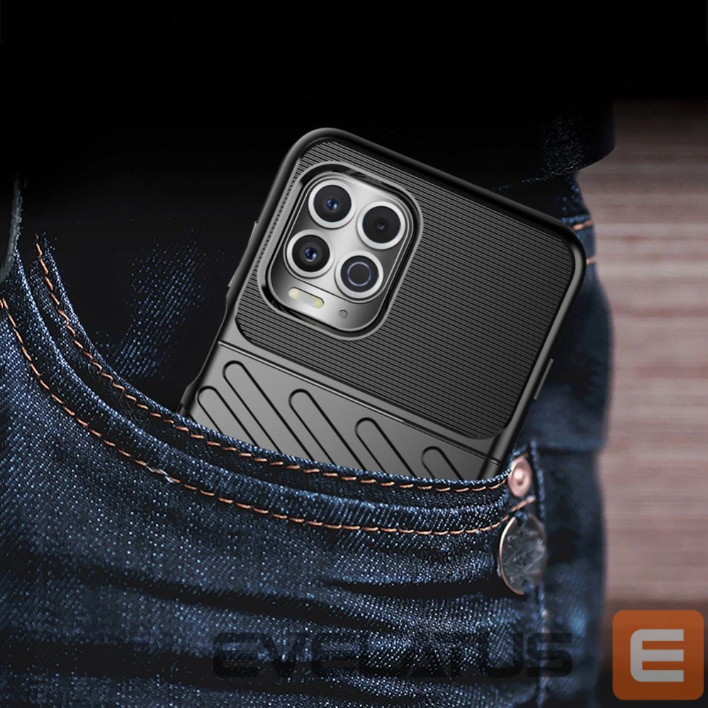 Nugarėlės dėklai Hurtel Thunder Case Flexible Tough Rugged Cover TPU Case for Motorola Moto G100 / Edge S black