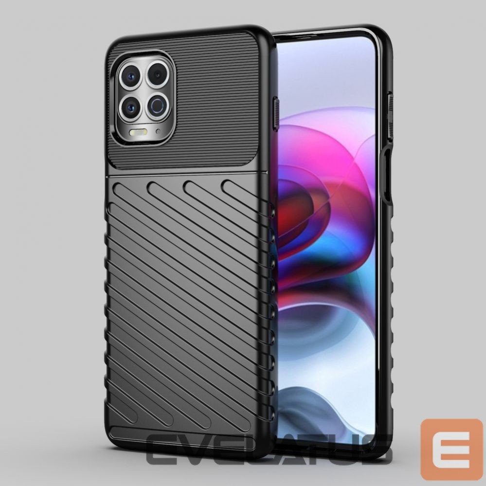 Nugarėlės dėklai Hurtel Thunder Case Flexible Tough Rugged Cover TPU Case for Motorola Moto G100 / Edge S black