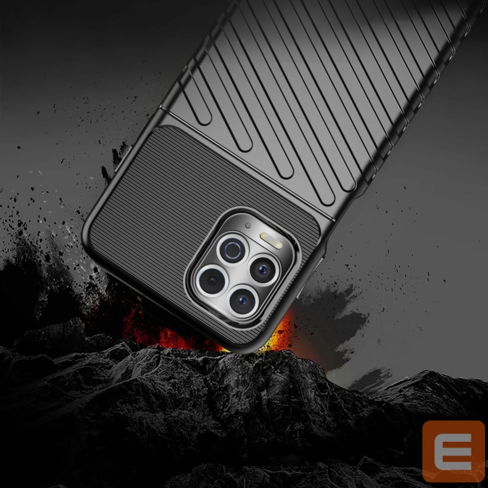 Nugarėlės dėklai Hurtel Thunder Case Flexible Tough Rugged Cover TPU Case for Motorola Moto G100 / Edge S black
