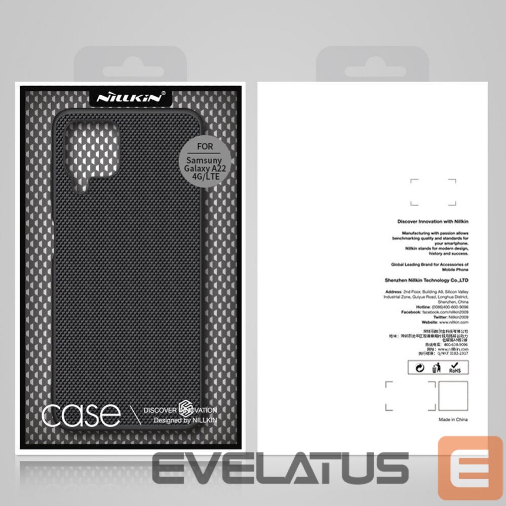 Nugarėlės dėklai Nillkin Nillkin Textured Case durable reinforced case with gel frame and nylon back for Samsung Galaxy A22 4G black