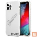 Nugarėlės dėklai Guess  Guess GUHCP12LKTRSVSI iPhone 12 Pro Max 6.7" Transparent hardcase Vintage Script Silver
