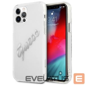 Nugarėlės dėklai Guess  Guess GUHCP12LKTRSVSI iPhone 12 Pro Max 6.7" Transparent hardcase Vintage Script Silver
