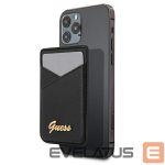 Nugarėlės dėklai Guess  Guess Wallet Card Slot GUWMSSASLBK MagSafe Saffiano black/black