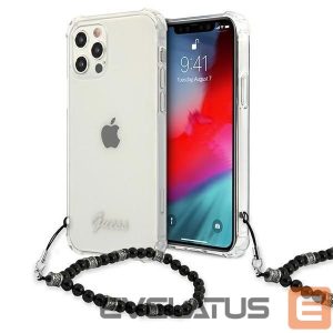 Nugarėlės dėklai Guess  Guess GUHCP12MKPSBK iPhone 12/12 Pro 6.1" Transparent hardcase Black Pearl