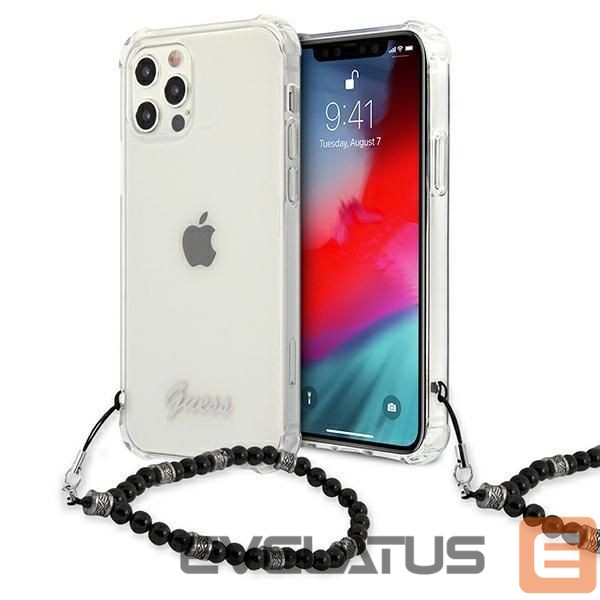 Nugarėlės dėklai Guess Guess GUHCP12MKPSBK iPhone 12/12 Pro 6.1" Transparent hardcase Black Pearl