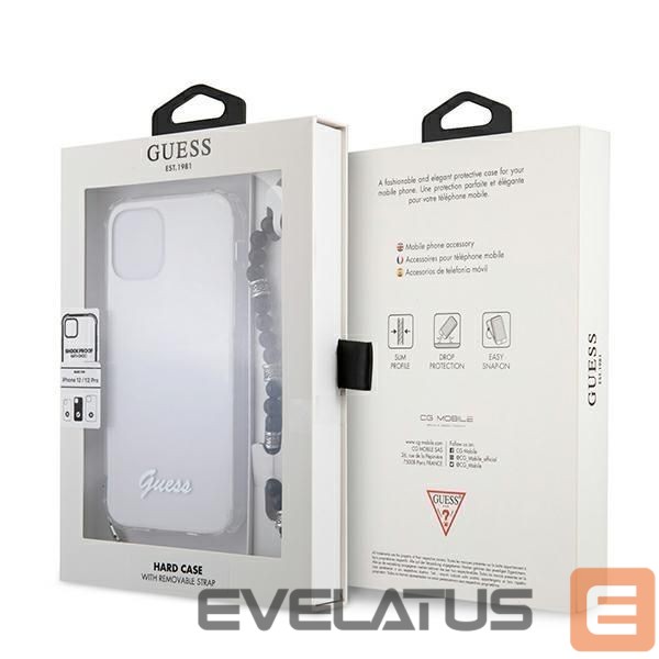 Nugarėlės dėklai Guess Guess GUHCP12MKPSBK iPhone 12/12 Pro 6.1" Transparent hardcase Black Pearl