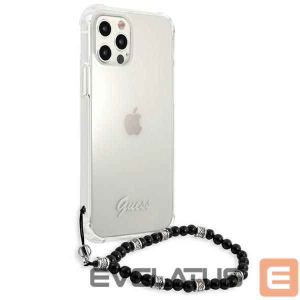 Nugarėlės dėklai Guess Guess GUHCP12MKPSBK iPhone 12/12 Pro 6.1" Transparent hardcase Black Pearl